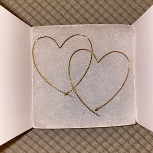 Stella and Dot Hammered Heart Hoops Gold & Silver